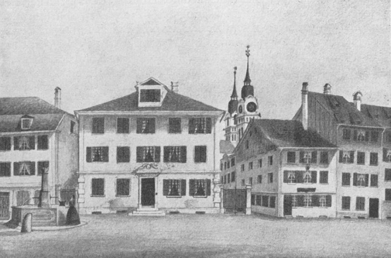 Aquarell Rudolf Geilinger um 1860 | Quelle: Die Kunstdenkmäler des Kantons Zürich, Band 6
