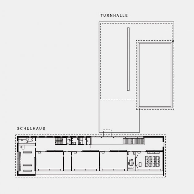 Grundriss Obergeschoss Schulhaus